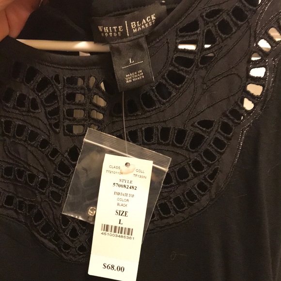 Black White House Black market top eyelet top l - Picture 4 of 5